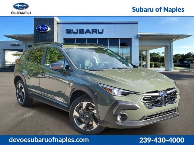 2026 Subaru CROSSTREK Limited in Alpine Green — front three-quarter view