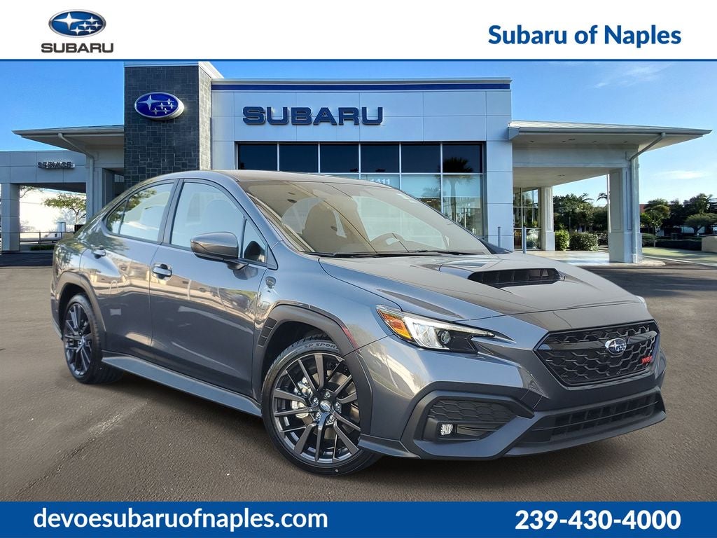 2026 Subaru WRX Premium in Magnetite Gray Metallic — front three-quarter view