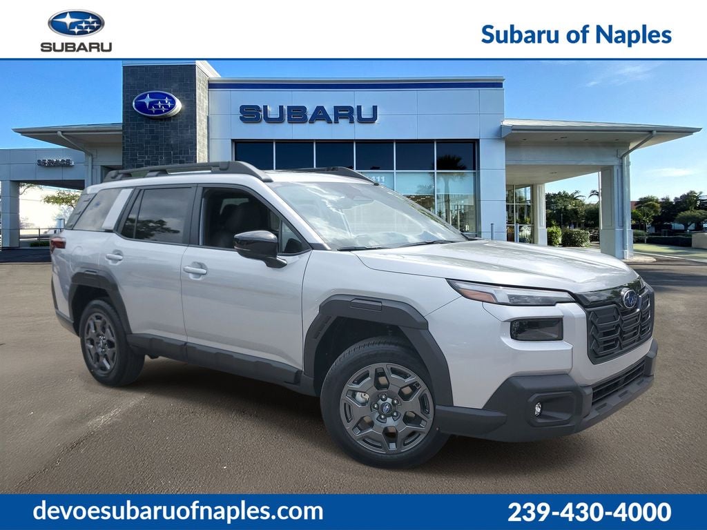 2026 Subaru OUTBACK Premium in Ice Silver Metallic — front three-quarter view
