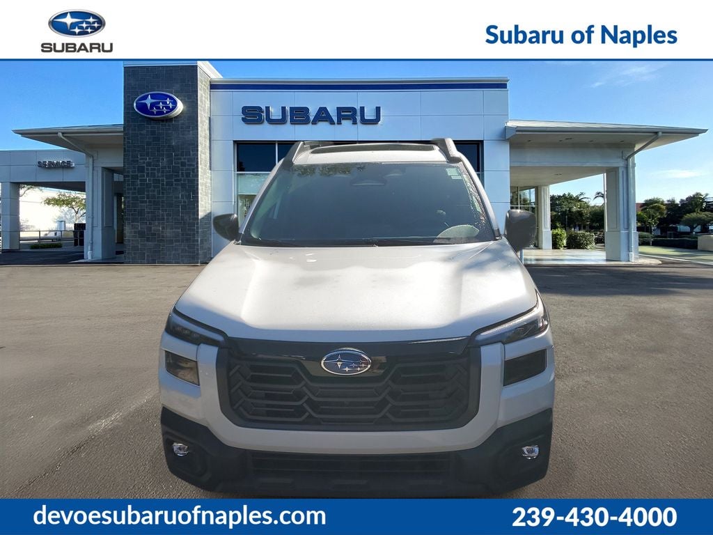 2026 Subaru OUTBACK Limited XT in Crystal White Pearl — front three-quarter view