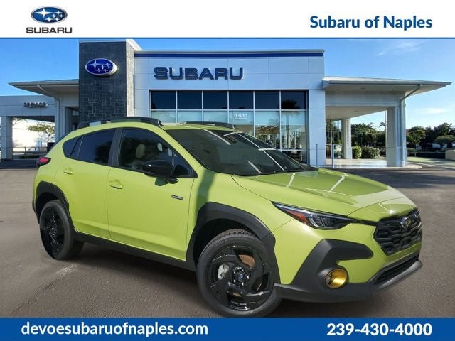 2026 Subaru CROSSTREK Sport Hybrid in Citron Yellow Pearl — front three-quarter view