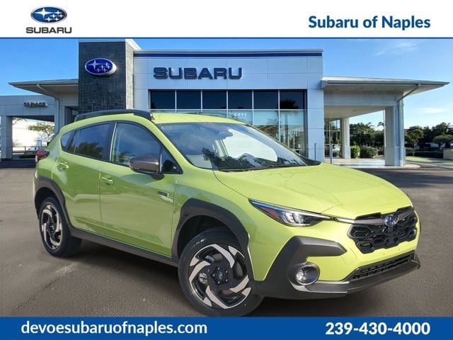 2026 Subaru CROSSTREK Limited Hybrid in Citron Yellow Pearl — front three-quarter view