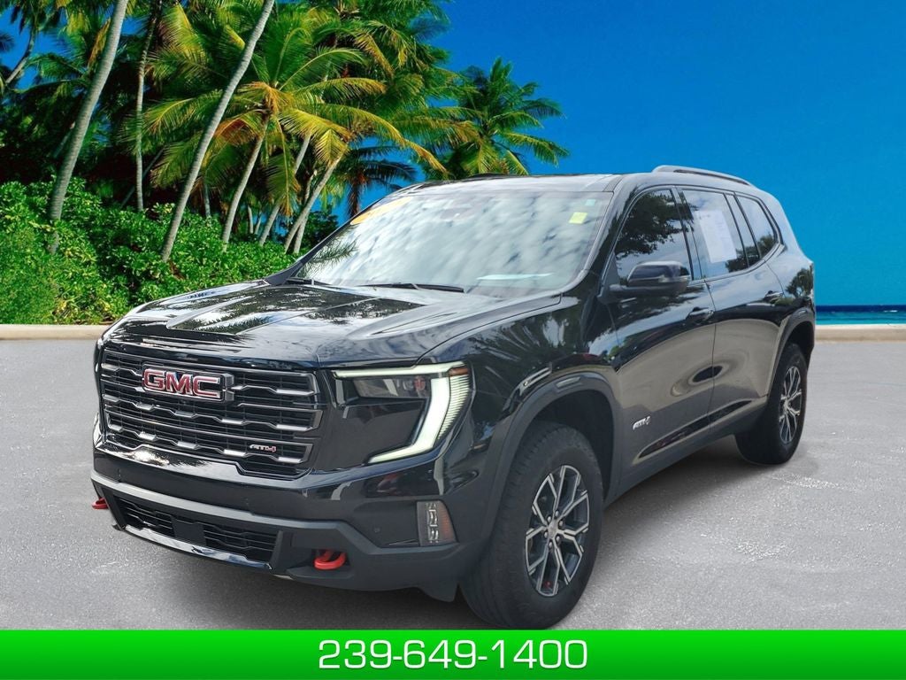 2024 GMC Acadia AWD AT4 in Ebony Twilight Metallic — front three-quarter view