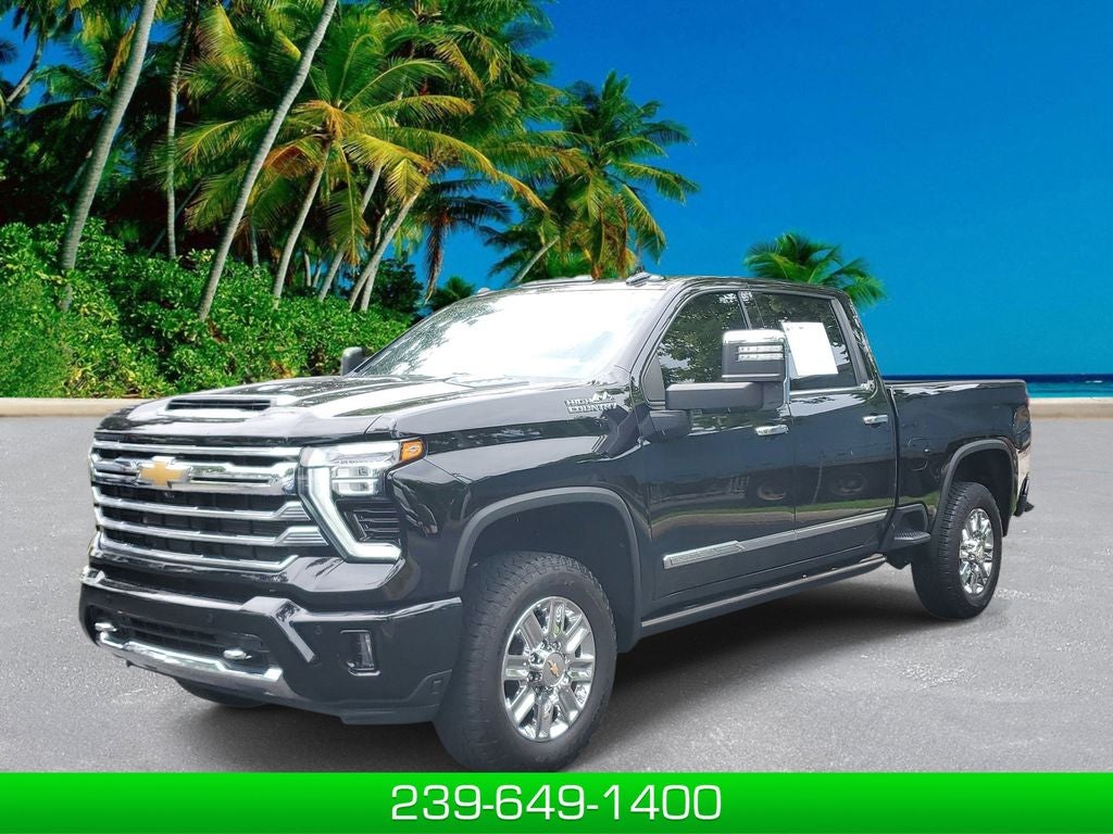 2024 Chevrolet Silverado High Country in Black — front three-quarter view
