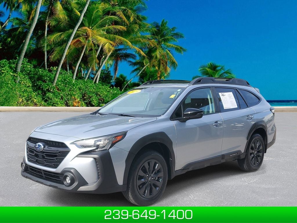 2023 Subaru Outback Onyx Edition in Ice Silver Metallic — front three-quarter view