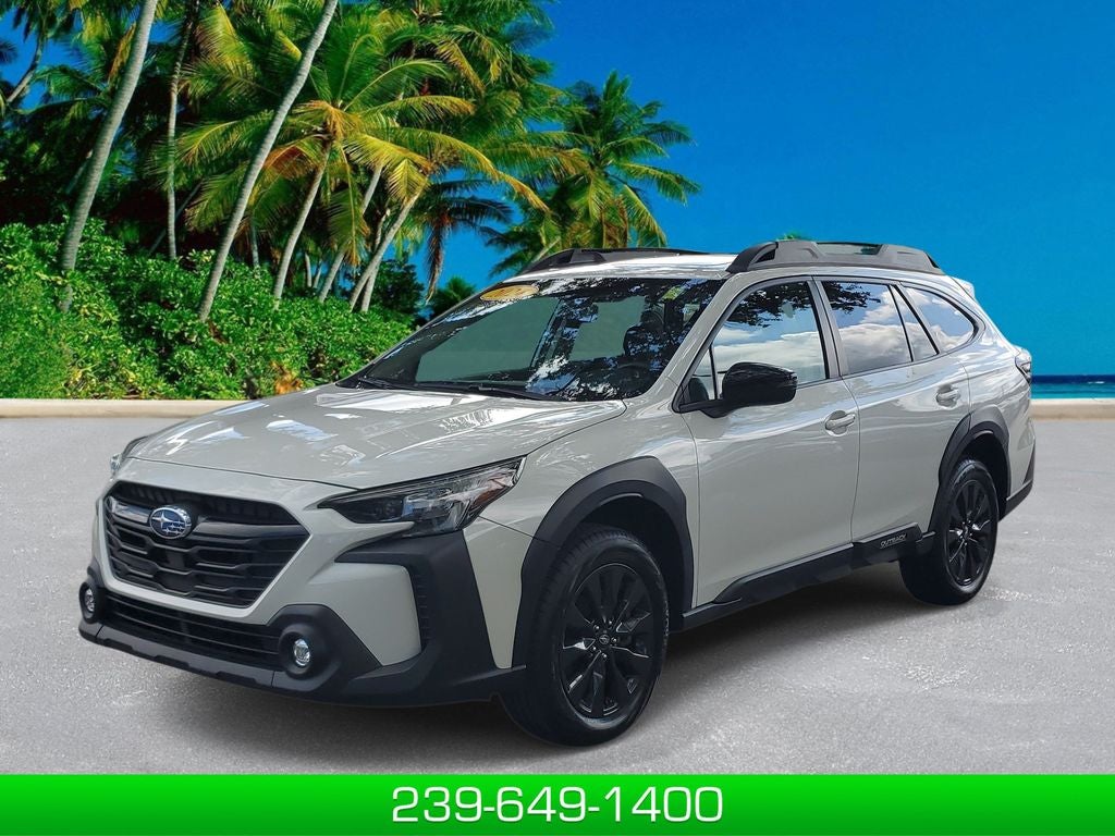 2024 Subaru Outback Onyx Edition in Crystal White Pearl — front three-quarter view