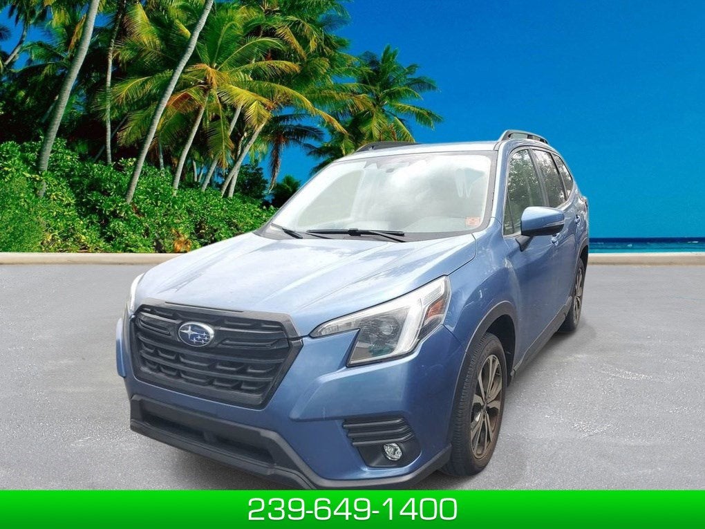 2024 Subaru Forester Limited in Horizon Blue Pearl — front three-quarter view