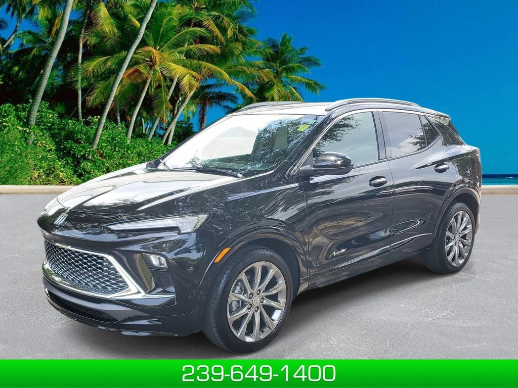 2024 Buick Encore GX Avenir in Ebony Twilight Metallic — front three-quarter view