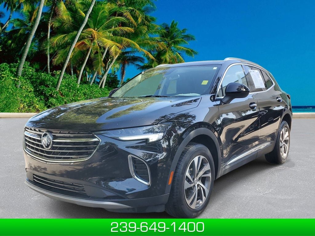2023 Buick Envision Essence in Ebony Twilight Metallic — front three-quarter view